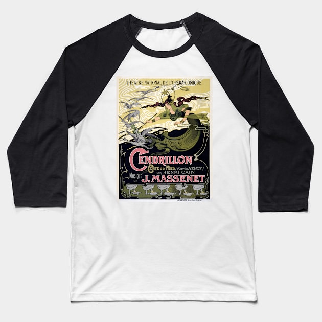 Vintage Advertising Poster France Cendrillon Baseball T-Shirt by vintagetreasure